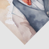 Clucky Couture: Modieuze Vogel in Decoupage Tissuepapier (Detail)