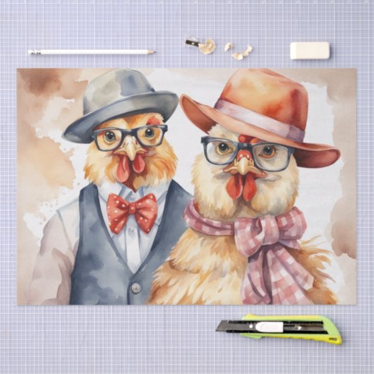 Clucky Couture: Modieuze Vogel in Decoupage Tissuepapier (Craft)