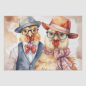 Clucky Couture: Modieuze Vogel in Decoupage Tissuepapier (Voorkant)