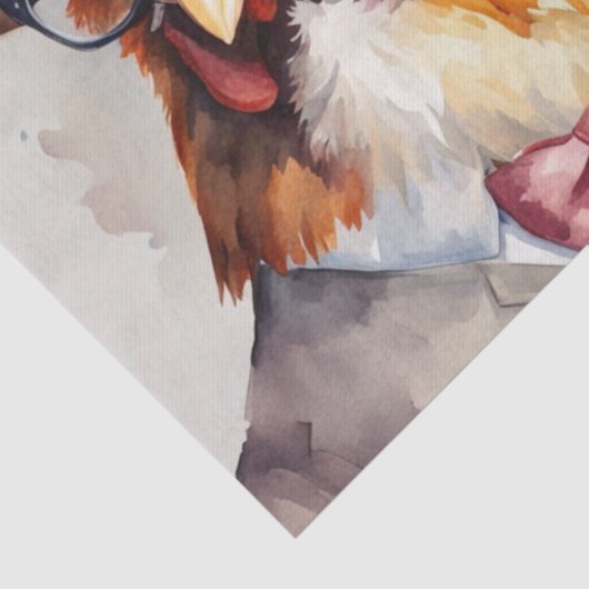 Clucky Couture: Modieuze Vogel in Decoupage Tissuepapier (Detail)