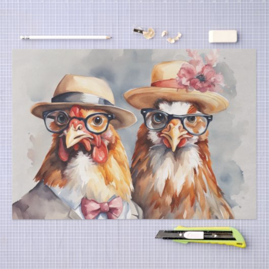 Clucky Couture: Modieuze Vogel in Decoupage Tissuepapier (Craft)