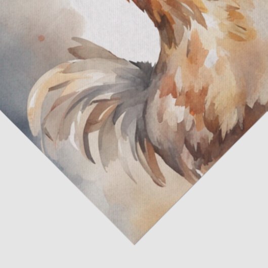 Clucky Couture: Modieuze Vogel in Decoupage Tissuepapier (Detail)