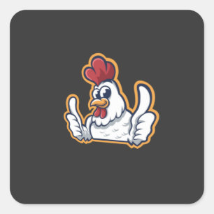 Clucky de vrolijke kip vierkante sticker