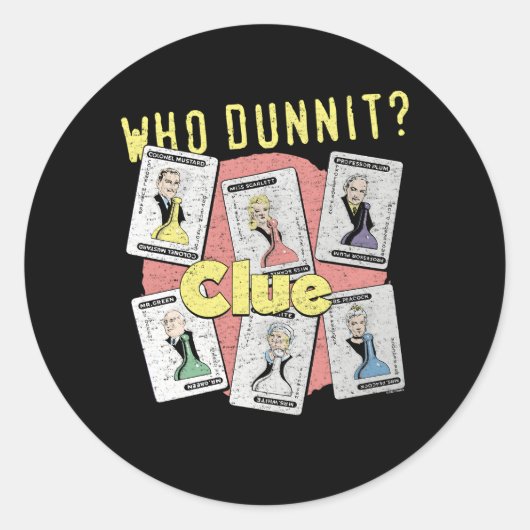 Clue to Who Dunnit Ronde Sticker (Voorkant)