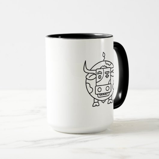 Clueless Bull Abstract Art Mug Mok (Voorkant rechts)