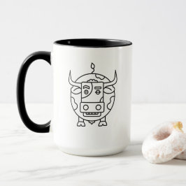 Clueless Bull Abstract Art Mug Mok