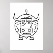 Clueless Bull Minimalist Poster (Voorkant)