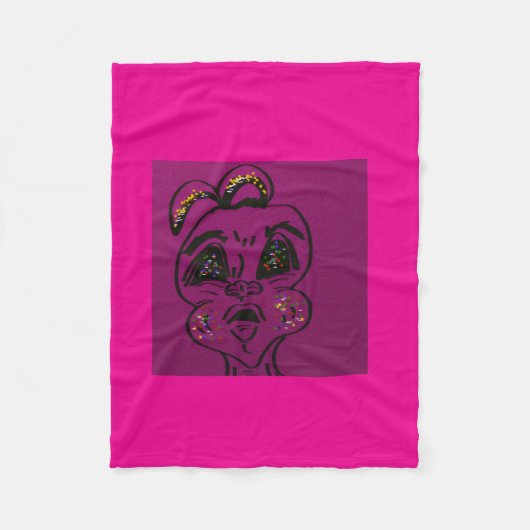 Clueless Bunny Fleece Blanket (Voorkant)