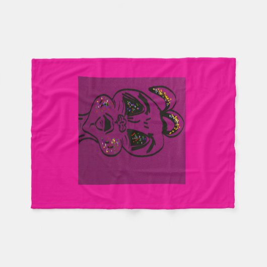 Clueless Bunny Fleece Blanket Deken (Voorkant (Horizontaal))