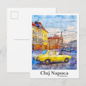 Cluj Napoca Roemenië Reizen Waterverf Hand geteken Briefkaart (Voorkant / Achterkant)