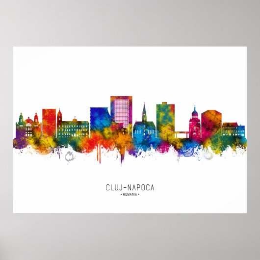 Cluj-Napoca Romania Skyline Poster (Voorkant)