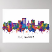 Cluj-Napoca Romania Skyline Poster (Voorkant)