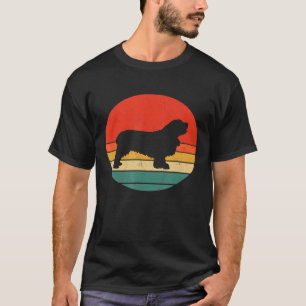 Clumber  Dog Silhouette Retro Cute T-shirt