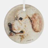 Clumber door Hevener Glas Ornament (Voorkant)