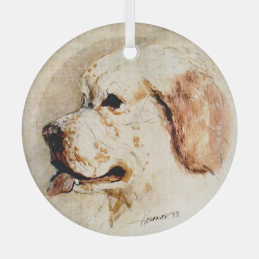 Clumber door Hevener Glas Ornament (Voorkant)