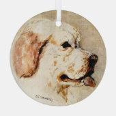 Clumber door Hevener Glas Ornament (Achterkant)