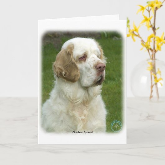 Clumber Spaniel 9Y003D-101 Kaart (Gele Bloem)