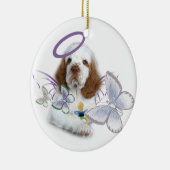 Clumber Spaniel Angel Baby Keramisch Ornament (Rechts)
