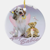 Clumber Spaniel Angel Baby Keramisch Ornament (Achterkant)