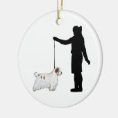 Clumber Spaniel Beeldje Keramisch Ornament (Links)
