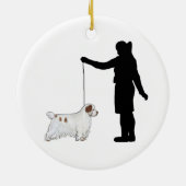 Clumber Spaniel Beeldje Keramisch Ornament (Achterkant)