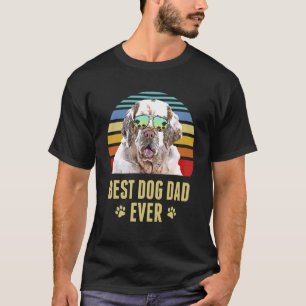 Clumber Spaniel Best Dog Pa Ever Retro Sunset T-shirt