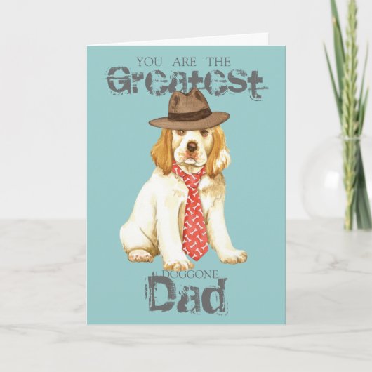 Clumber Spaniel Dad Kaart (Voorkant)