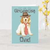 Clumber Spaniel Dad Kaart (Gele Bloem)