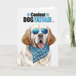 Clumber Spaniel Dog Coolest Dad Ooit Vaderdag Feestdagen Kaart