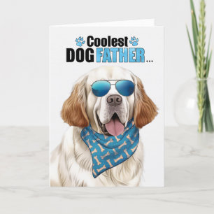 Clumber Spaniel Dog Coolest Dad Ooit Vaderdag Feestdagen Kaart