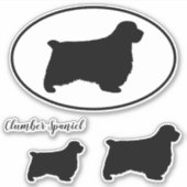 Clumber Spaniel Dog Silhouettes Vinyl Sticker Set (Voorkant)