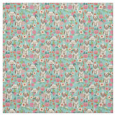 Clumber Spaniel floral dog munt Stof (Swatch)