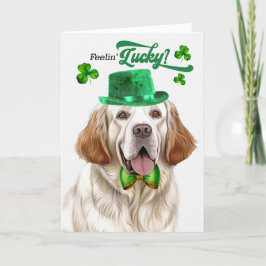 Clumber Spaniel Hond Gelukige St. Patrick's Dag Feestdagen Kaart