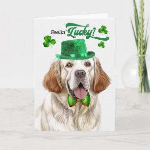 Clumber Spaniel Hond Gelukkig St. Patrick's Day Feestdagen Kaart