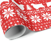 Clumber Spaniel Hond Silhouetten Kerstvakantie Cadeaupapier (Rol Hoek)