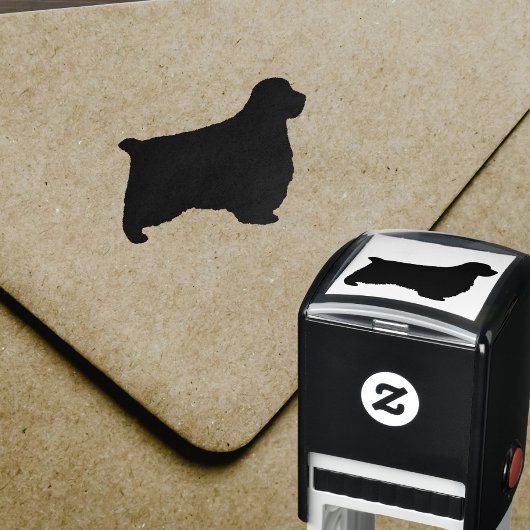 Clumber Spaniel Hondenras Silhouette Zelfinktende Stempel