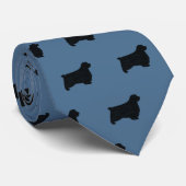 Clumber Spaniel Hondenras Silhouetten Patroon Stropdas (Opgerold)