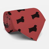 Clumber Spaniel Hondenras Silhouetten Patroon Stropdas (Opgerold)