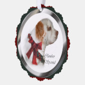Clumber Spaniel kerstcadeaus Ornament Kaart (Links)