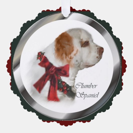 Clumber Spaniel kerstcadeaus Ornament Kaart (Voorkant)