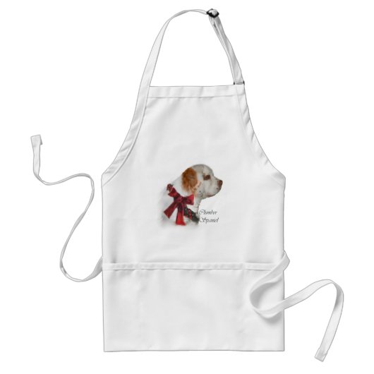 Clumber Spaniel kerstcadeaus Standaard Schort (Voorkant)