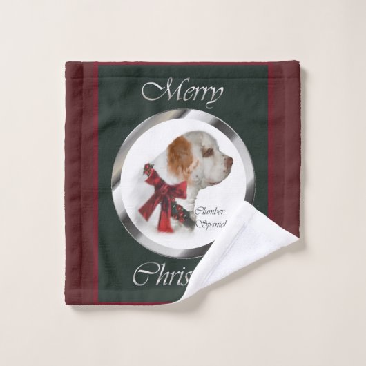 Clumber Spaniel Kerstmis Bad Handdoek (Wasdoekje)