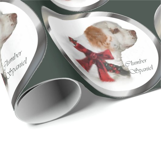 Clumber Spaniel Kerstmis Cadeaupapier (Rol Hoek)