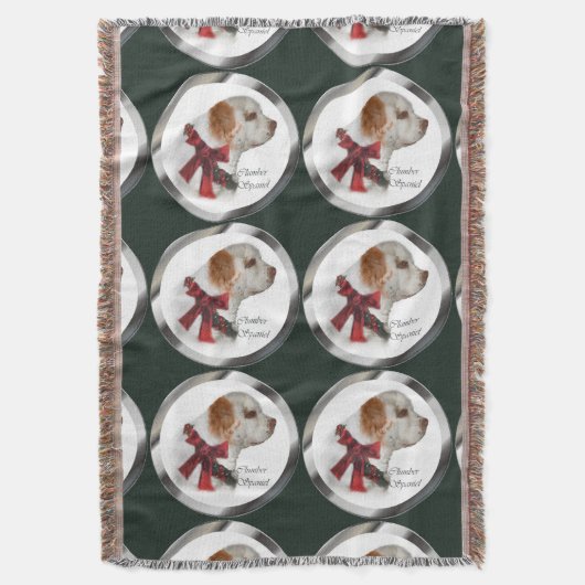 Clumber Spaniel Kerstmis Deken (Voorkant Verticaal)