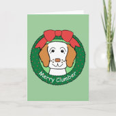 Clumber Spaniel Kerstmis Feestdagen Kaart (Voorkant)