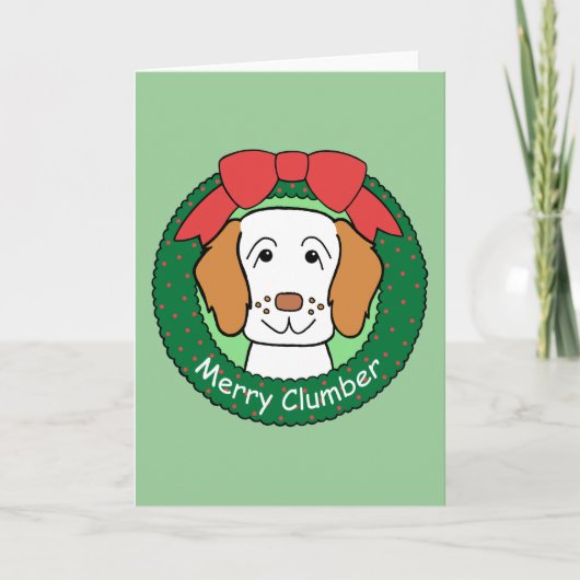 Clumber Spaniel Kerstmis Feestdagen Kaart (Voorkant)