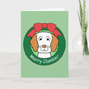 Clumber Spaniel Kerstmis Feestdagen Kaart