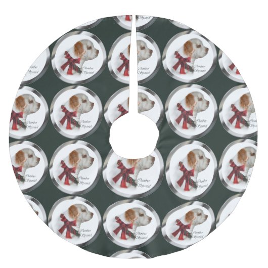 Clumber Spaniel Kerstmis Kerstboom Rok (Voorkant)