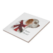 Clumber Spaniel Kerstmis Tegeltje (Zijkant)