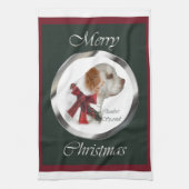 Clumber Spaniel Kerstmis Theedoek (Verticaal)